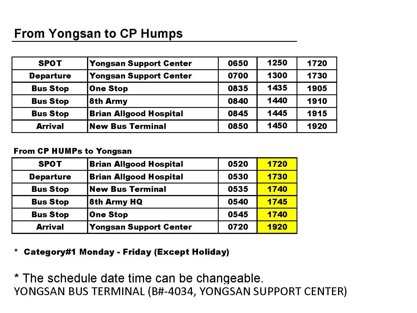 From USAG Humphreys / Osan AB Dragon Hill Lodge